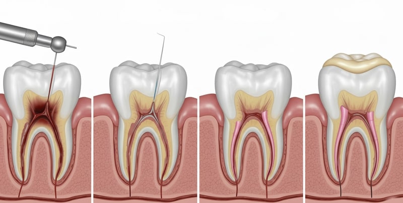 نحوه انجام و مراحل درمان ریشه دندان