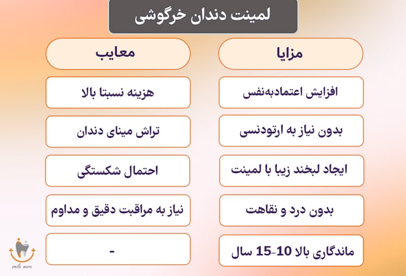 لمینت دندان خرگوشی مزایا و معایب